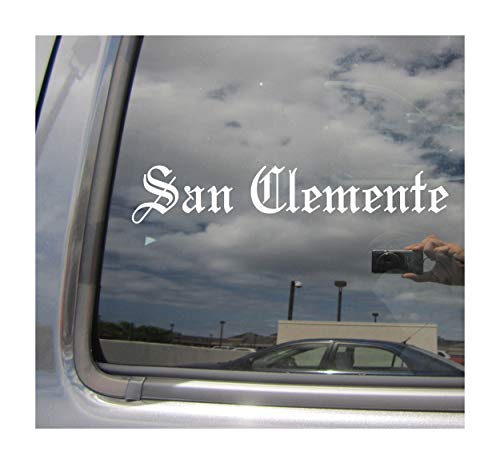 San Clemente - California City Town County Old English Letters Car Truck Van Moped Helmet Hard Hat Auto Automotive Craft Cup Laptop Vinyl Decal Bumper Window Wall Sticker 18130