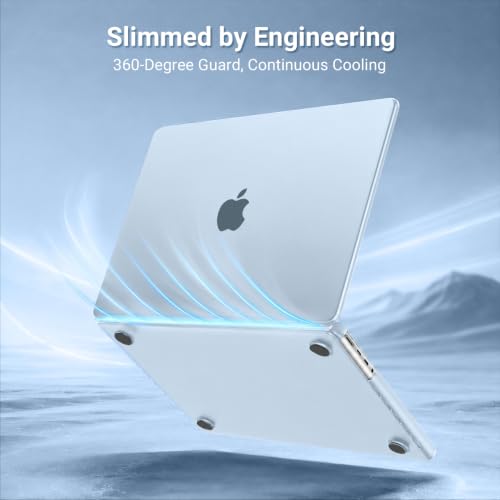 MOSISO Compatible with MacBook Pro 14 inch Case M5 M4 M3 M2 M1 2026-2021 | Ultra-Thin Seamlessly Closes Crack-Resistant Protective Hard Matte Shell&Keyboard Cover, Sky Blue Clear - color: Sky Blue Clear