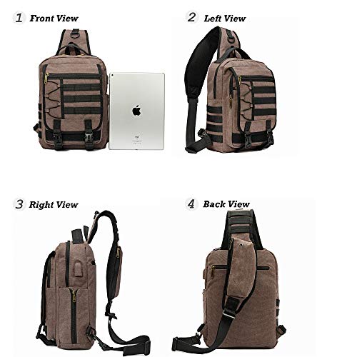 NICGID Sling Bags Chest Shoulder Backpacks, Laptop Backpack Crossbody Messenger Bag Travel Outdoor Men Women - color: Coffee-808, size: 13.3 inch