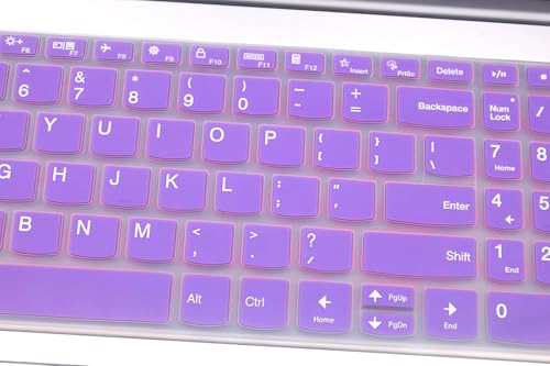 Silicone Keyboard Skin Cover Compatible with Lenovo V15 G5 G4 G3 G2, IdeaPad 1 1i 15.6 15IJL7 15ADA07 15IAU7 15ALC7, IdeaPad 3i 15ITL6 2023, IdeaPad Slim 5 16, IdeaPad Flex 5 5i 16" (Purple) - color: Purple