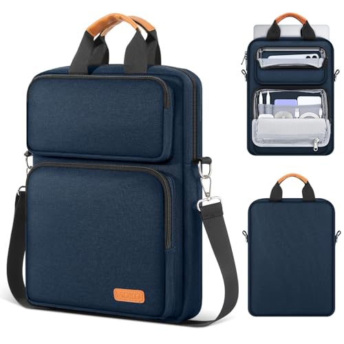 MoKo 13.3-14 inch Laptop Sleeve Sholder Bag Carry Case with Multi-Pockets | Fits Mac NEO/Air 13-inch M5, Mac Pro 14-inch M5/M4/M3/M2/M1 and MacAir 13-inch M4/M3/M2/M1, Indigo - color: Indigo, size: 13.3-14 Inch