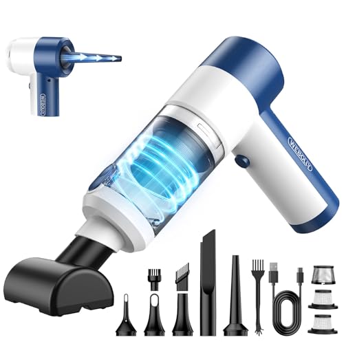Car Vacuum/Air Duster Portable Cordless - 16000PA High Power Handheld Vacuum with 85,000RPM Brushless Motor, 4-in-1 Rechargeable Mini Vacuum & Blower & Pump for Car Detailing, Home, Office, Pet Hair