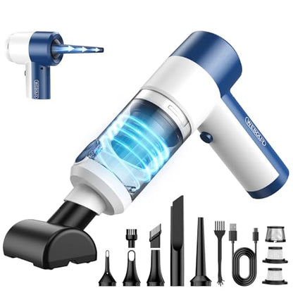 Car Vacuum/Air Duster Portable Cordless - 16000PA High Power Handheld Vacuum with 85,000RPM Brushless Motor, 4-in-1 Rechargeable Mini Vacuum & Blower & Pump for Car Detailing, Home, Office, Pet Hair