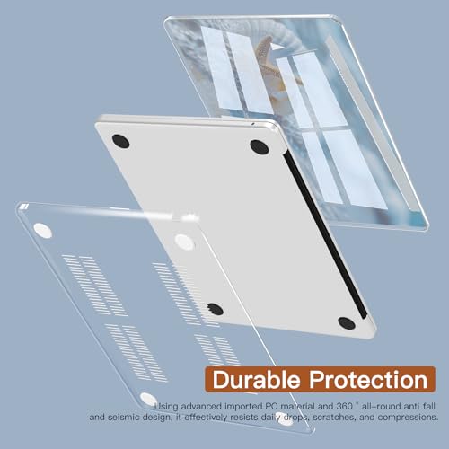 CISSOOK Compatible with MacBook Air 13.6 inch Case A3449 A3240 A3113 A2681 | 2026 2025 2024 2023 2022, 5in1 Set Hard Shell Case Keyboard Cover for MacBook Air 13.6 inch M2 M3 M4 M5, Beach&Shell - color: Air13.6inch-Beach&Shell