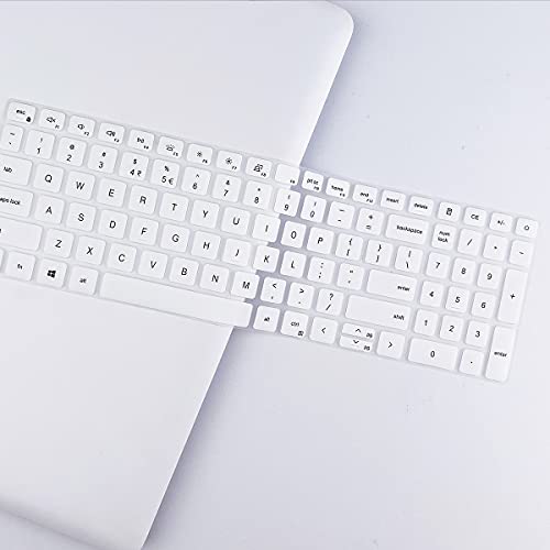 Keyboard Cover for 15.6" Dell Inspiron 15 3510 3511 3515 3525 3530 3535 5510 5515 5518 7510, 2025 Dell 15 Laptop DC15250 DC15255 15.6, Vostro 3510 3520 3530 5510 5515 15.6, Latitude 3520/Inspiron 7610 - color: White