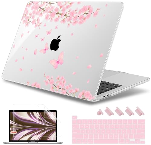 May Chen Case for MacBook Pro 13 inch M2 2023,2022,2021,2020 A2338 M1 A2251 A2289, Plastic Hard Shell Cover for MacBook Pro 13" with Touch Bar Fits Touch ID, Cherry Blossom - color: Cherry blossom