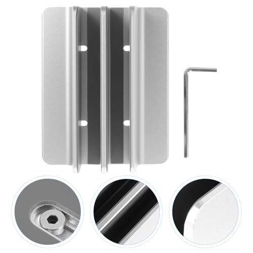SEWACC Vertical Laptop Holder and Tablet Vertical Stand Aluminum Alloy Dual Slot Space-Saving Rack for Desk Use Compatible with Laptops and Tablets Silver