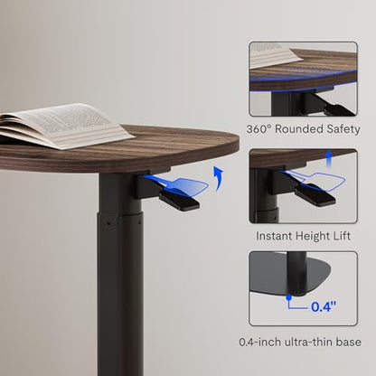 FLEXISPOT Adjustable C Table, Snack Side End Table Sofa Couch Bedside Table Laptop Cart TV Tray Night Stand for Small Space Side Table(23.6" W x 13.8" D,Rustic Brown) - color: Rustic Brown, size: 24x14