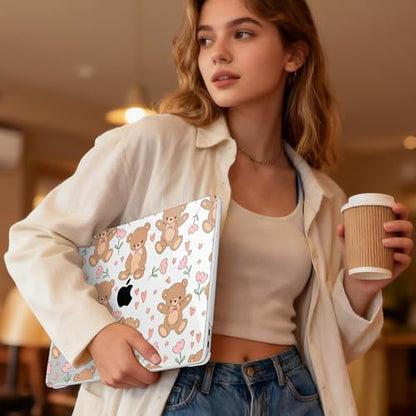May Chen Compatible with MacBook Air 13 inch Case 2022 2021, 2020-2018 Release Model: M1 A2337 A2179 A1932, Plastic Hard Shell Case Cover for Mabook Air 13 inch with Retina Dispaly, Cute Teddy Bear - color: Cute teddy bear