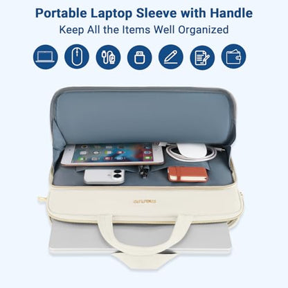 MOSISO Laptop Case 13.3 inch, 13-13.3 inch Laptop Sleeve, Sand | Compatible with MacBook Neo/Air 13.6 M5 M4 M3 M2 M1/Pro 13/14, HP Dell Lenovo ASUS, Wheat Ear Quilted Bag with Handle&Pocket - color: Sand, size: 13.3 inch