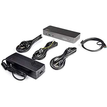 StarTech USB-C/A Triple 4K 60Hz HDMI DP Dock for MacBook Pro/Air M1-M4, 85W | MacBook Air, Windows, macOS and ChromeOS, 4x USB-A, 2x USB-C 10Gbps, BC 1.2 fast-charge, K-Slot, VESA mountable - style: 3 x DP & HDMI|85W PD
