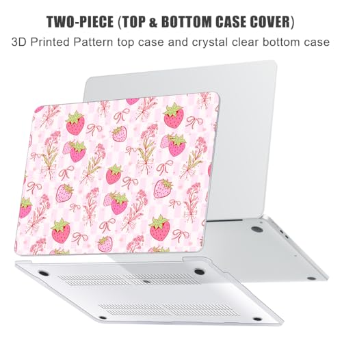 for Macbook Air 15 inch Case 2026-2023 Release M5 A3448 M4 A3241 M3 A3114 M2 A2941 Liquid Retina Display, Hard Shell Case with Keyboard Cover+Screen Film+Trackpad Film, Butterfly Strawberry - color: Butterfly Strawberry