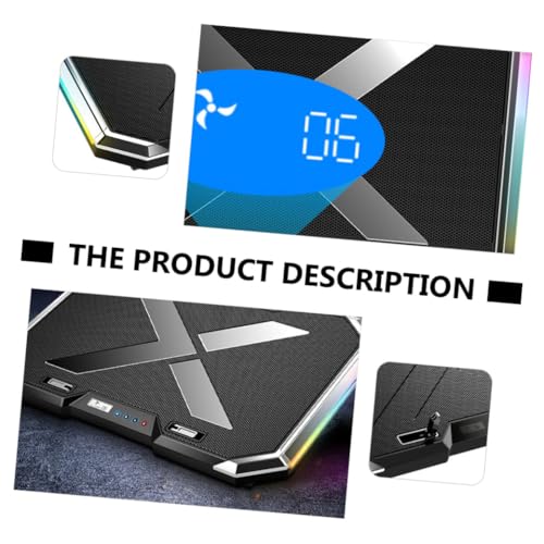 ARTIBETTER RGB Led Laptop Cooler Pad Gear Adjustable Height Fan Cooling Design with LCD Touch Control USB Powered for Gaming and Workstation Use