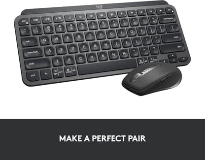 Logitech MX Keys Mini Minimalist Wireless Illuminated Keyboard - Graphite | Minimalist, compact, Bluetooth, USB-C, metal build, compatible with Apple macOS, iOS, Windows, Linux, Android - color: Graphite, style: MX Keys Mini