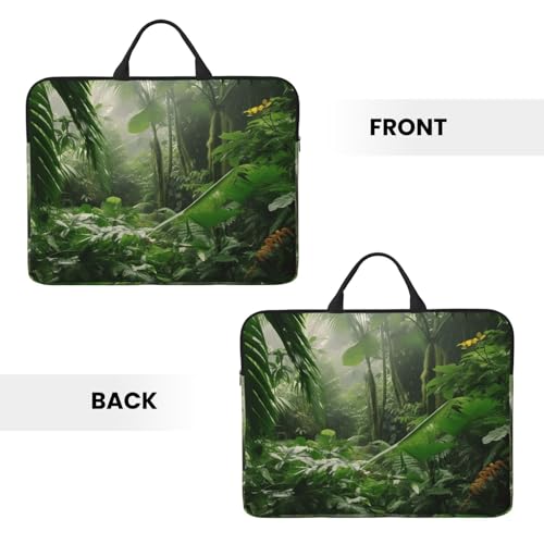 14 inch Laptop Sleeve with Handle Shockproof Laptop Bag Waterproof Computer Cover Bag Tropical Rainforest Briefcase