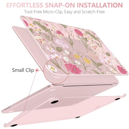 for MacBook Neo 13 inch Case 2026 (Model A3404), Artistic Flower Pattern Ultra Slim Frosted Matte Hard Shell, Anti-Scratch & Fingerprint Resistant Cover - Classic Flowers - color: Classic Flowers