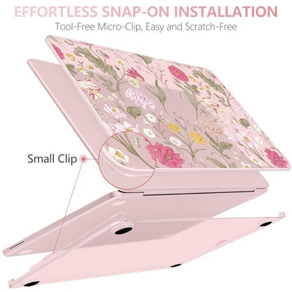 for MacBook Neo 13 inch Case 2026 (Model A3404), Artistic Flower Pattern Ultra Slim Frosted Matte Hard Shell, Anti-Scratch & Fingerprint Resistant Cover - Classic Flowers - color: Classic Flowers