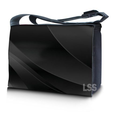 LSS 15” 15.6 inch Laptop Padded Compartment Shoulder Messenger Bag, Carrying Case for 14" 15" 15.6" & Smaller Size Notebook - color: Twilight Gray Black, size: 15 inch