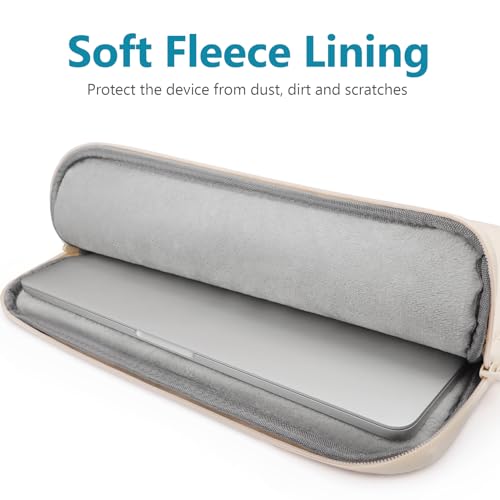 TECOOL Puffy Laptop Case 13.3 inch,13-13.3 inch Laptop Sleeve for 13“ MacBook Neo (2026),MacBook Air 13 13.6 inch M5 M4 M3 M2 M1 2026-2018,Mac Pro 13 Protective Notebook Sleeve with Small Case,Beige - color: Beige, size: 13.3 Inch