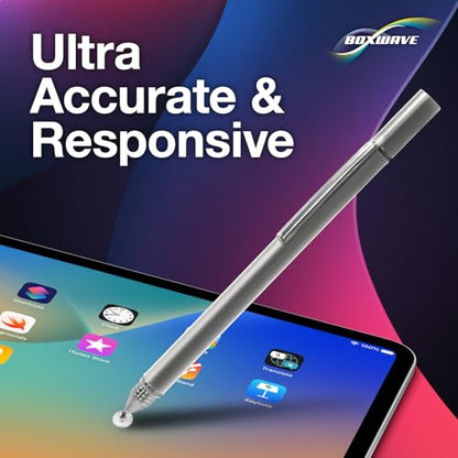 BoxWave Stylus Pen Compatible with LG Gram 16 2-in-1 (16T90P) - FineTouch Capacitive Stylus, Super Precise Stylus Pen - Metallic Silver