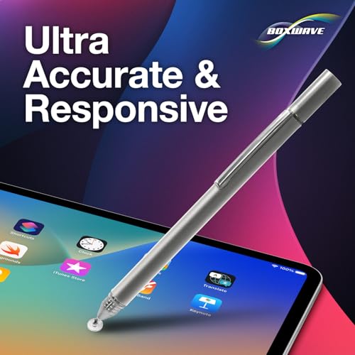 BoxWave Stylus Pen Compatible with Frunsi T11 PRO - FineTouch Capacitive Stylus, Super Precise Stylus Pen - Metallic Silver