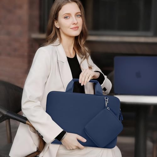 MOSISO Laptop Case 13.3 inch, 13-13.3 inch Laptop Sleeve Bag Compatible with MacBook Air/Pro 13 / Pro 14, HP Dell ASUS, Neoprene Carrying Computer Bag with Handle&Detachable Small Case, Navy Blue - color: Navy Blue, size: 13.3 inch