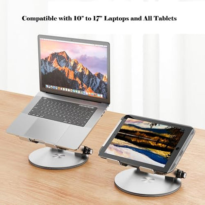 Adjustable Ergonomic Laptop Stand – Heavy-Duty Aluminum Holder with One-Button Angle Control, Supports 17” Devices
