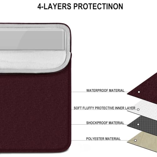 Laptop Case 14 inch, Traveling Water Resistant Laptop Sleeve with Pocket, Shockproof Protective Carrying Notebook Cover Compatible for 14 Inch MacBook Air/Pro, HP, Lenovo, Dell, ASUS, Wine Red - color: Wine Red, size: 14 Inch