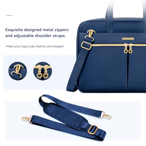 Ferkurn Laptop Bag Case Women Men Computer Bag Compatible with MacBook/HP/LG/Dell, Shoulder Strap Slim Carrying Messenger Briefcase, Blue, 15.6-16 Inch - color: Blue, size: 15-15.6 inch