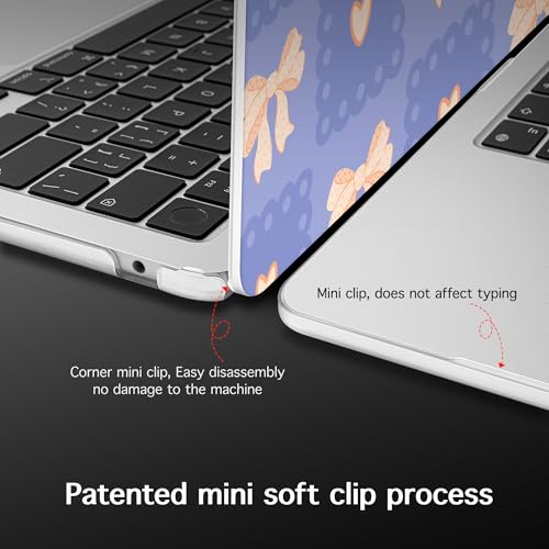 for 2026 MacBook Air 13-inch Laptop Case M5 2026 M4 2025 M3 2024 M2 2022 Release Model A3449 A3240 A3113 A2681, Hard Shell Cover for MacBook Air 13.6 inch, Heart & Cockett Bow - color: Heart & Cockett Bow