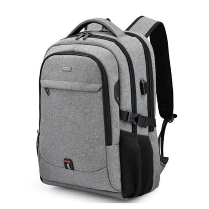 Travel Laptop Backpack with USB Port, Reflective Business Bag (Heather Gray) - color: Heather Gray