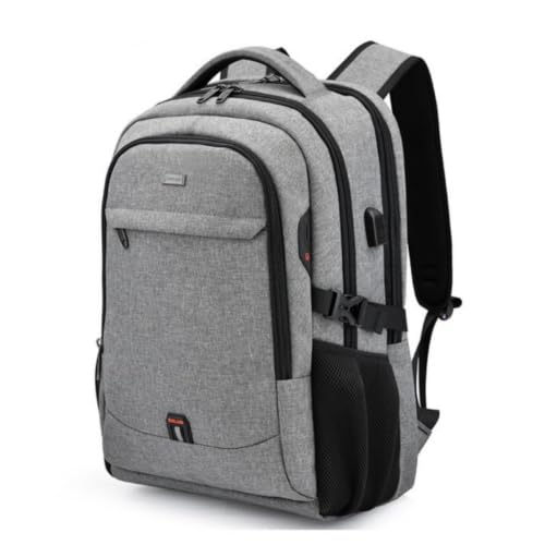 Travel Laptop Backpack with USB Port, Reflective Business Bag (Heather Gray) - color: Heather Gray