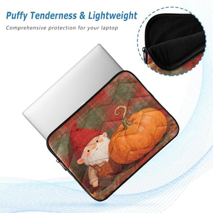 Fall Pumpkin Gnome Waterproof Laptop Sleeves 14-16 Inch Padded Quilted Laptop Protector Bag Notebook Case - color: fall pumpkin gnome, size: Large