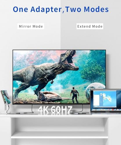 JSAUX USB C to Mini DisplayPort Adapter, 4K@60Hz, USB-C to Mini DisplayPort, Uni-Directional, for DP Alt Mode Devices, Not Compatible with Thunderbolt/Thunderbolt 2 Displays - size: 0.7ft