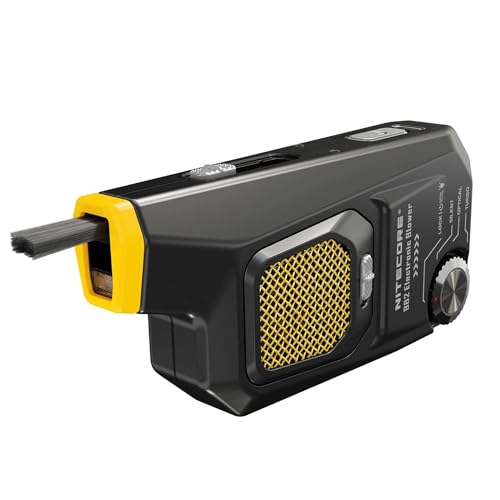 Nitecore BlowerBaby BB2 USB Rechargeable Electronic Air Duster Blower for Camera, Keyboard, Laptop Cleaning with Built-in LED, Include Cable Organizer