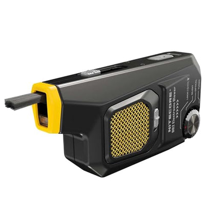 Nitecore BlowerBaby BB2 USB Rechargeable Electronic Air Duster Blower for Camera, Keyboard, Laptop Cleaning with Built-in LED, Include Cable Organizer