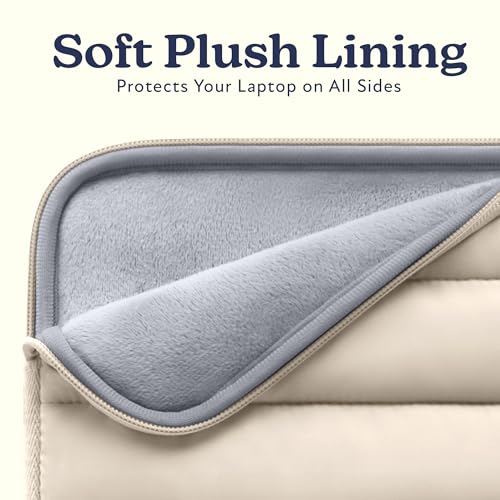 Vandel Puffy Laptop Sleeve Case for 13-14 inch Laptop Sleeve Bag Case | Zipper Pocket, Compatible with MacBook Air 13, Pro 14/13 iPad Pro 12.9, HP Dell ASUS, Computer Bag Cover - color: Sand