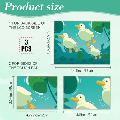 PLIGREAT Cartoon Ducks Laptop Decal Sticker Skin Cover, Cute Ducks on Pond Laptop Stickers Skins Decal Fits 12" 13" 13.3" 14" 15" Laptops Universal Waterproof Removable Notebook Art Protector
