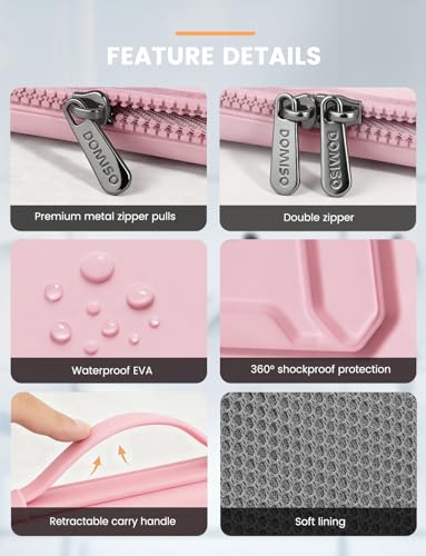 DOMISO 13.3 inch Laptop Sleeve with Handle Shockproof Computer Bag Waterproof EVA Protective Carrying Case for 13-13.3 inch Notebooks/13 MacBook Air/MacBook Pro Retina/Dell XPS 13/HP, Pink - color: Pink, size: 13.3 inch
