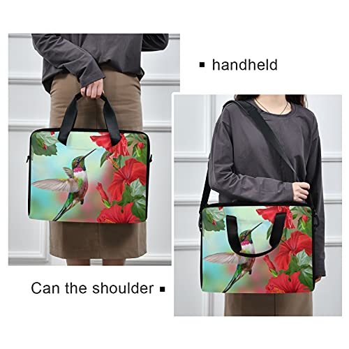 Spring Bird Hummingbird Laptop Bag Case 13 14 15.6 inch Laptop Messenger Bag Crossbody Briefcase for Men Women with Shoulder Strap Handle - color: Multi03