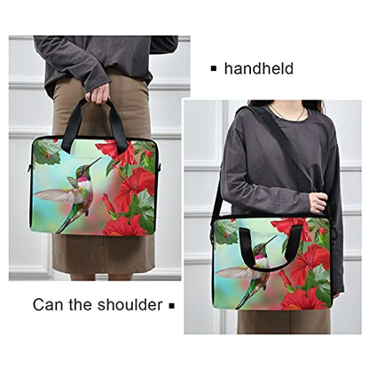 Spring Bird Hummingbird Laptop Bag Case 13 14 15.6 inch Laptop Messenger Bag Crossbody Briefcase for Men Women with Shoulder Strap Handle - color: Multi03
