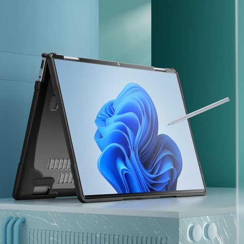 Heavy Duty Case for 14" HP Envy X360 2-in-1 2K Touch-Screen Laptop 2024 Release Shockproof Hard Shell Matte Translucent Anti-Fingerprint Protective Cover with TPU-Covered Edge (Black) - color: Black