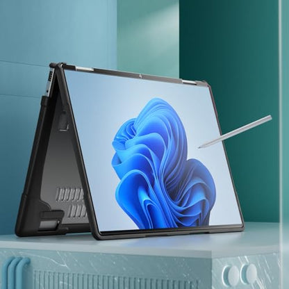 Batianda Protective Case for HP Envy x360 2-in-1 14 Inch 2024, Black | Shockproof TPU Bumper with Matte Durable Hard Shell and 360° Flip Support, Fits 14-fc0000 and 14-fa0000 Series - color: Black