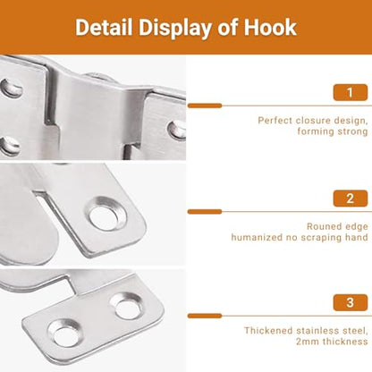 Stainless Steel Interlock Hanging Buckle, Concealed Mount Brackets Z Clip Bracket for Picture Display Art Gallery (16Pcs, Silver) - color: Silver, size: Large With Screws