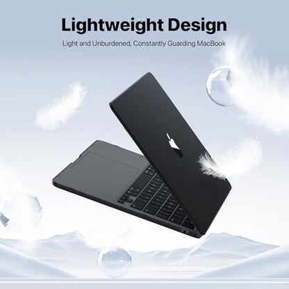 Macaset for MacBook Air 13 inch Case | M5 M4 M3 M2 | 2026–2022 | Precision Fit | Durable Hard Shell | Micro-Clip Closure | Scratch & Fingerprint Resistant - color: Frosted Black