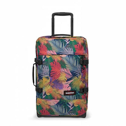 EASTPAK Tranverz S – 42L Small Soft Sided Cabin Sized Luggage, Dual Compartments, TSA Lock, Compression Straps & Smooth Inline Wheels, Brize Retro Navy - color: Brize Retro Navy, size: 42 Liter Carry On