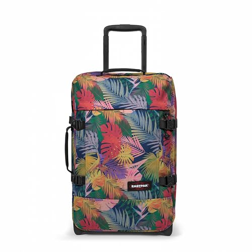 EASTPAK Tranverz S – 42L Small Soft Sided Cabin Sized Luggage, Dual Compartments, TSA Lock, Compression Straps & Smooth Inline Wheels, Brize Retro Navy - color: Brize Retro Navy, size: 42 Liter Carry On