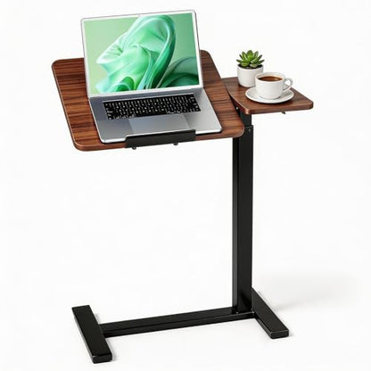 Mobile Standing Desk, Height Adjustable Laptop Desk with Tilting Top | Stable Steel Frame, Smooth Lift Mechanism, Adjustable Tilt Surface, Easy Assembly, Ideal for Home, Office & Dorm, Brown - color: Brown, style: Tilt Adjustable
