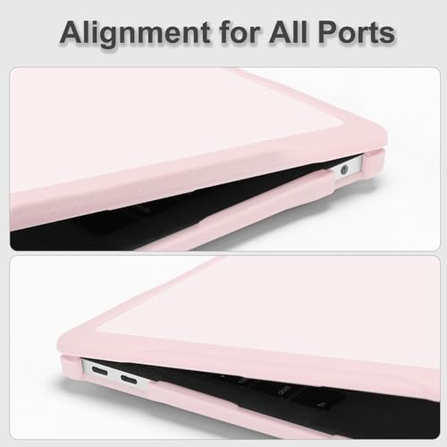 MOSISO Compatible with MacBook Air 13 inch Case M1 2018-2021, Chalk Pink | Reduces-Fingerprints with Soft TPU Bumper Shell&Keyboard Cover for MacBook Air 13.3 M1, 2021 2020 2019 2018 A2337 A2179 A1932 - color: Chalk Pink