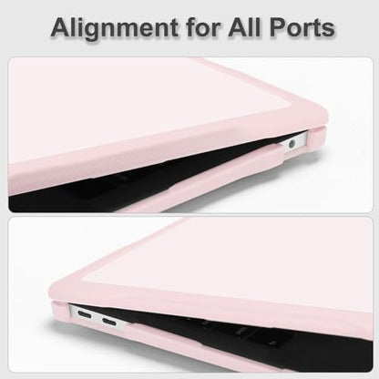 MOSISO Compatible with MacBook Air 13 inch Case M1 2018-2021, Chalk Pink | Reduces-Fingerprints with Soft TPU Bumper Shell&Keyboard Cover for MacBook Air 13.3 M1, 2021 2020 2019 2018 A2337 A2179 A1932 - color: Chalk Pink